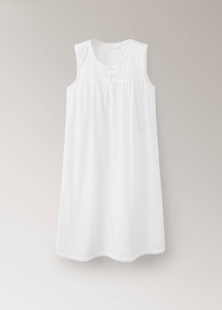 Cotton nightdress with broderie anglaise embroidery - thumbnail 4