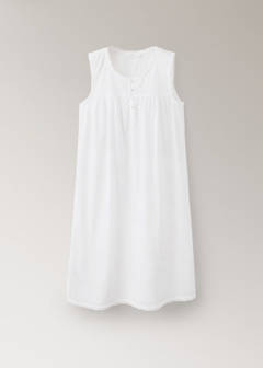 Cotton nightdress with broderie anglaise embroidery — White 5
