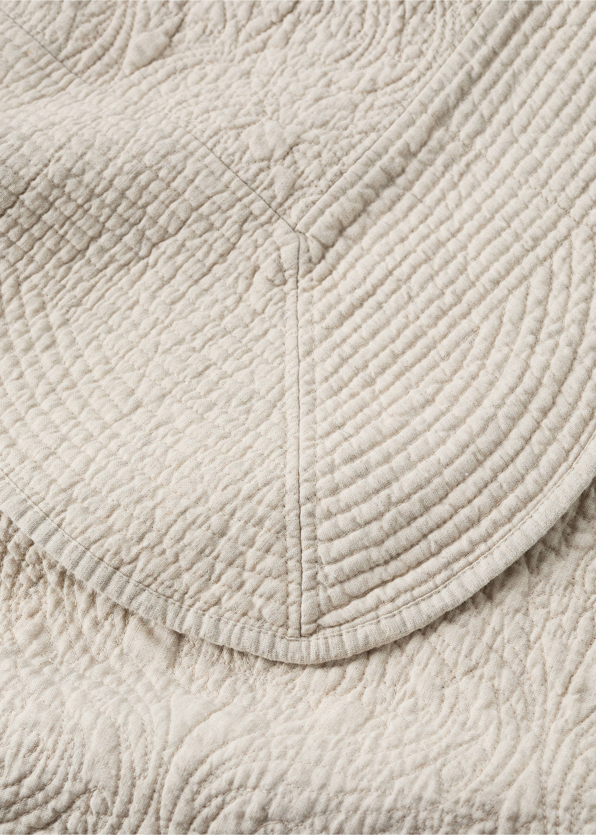 100% Baumwolle Bettüberwurf 230/250cm - Detail des Artikels 2, Sandfarben. Ref: 37082937-00.