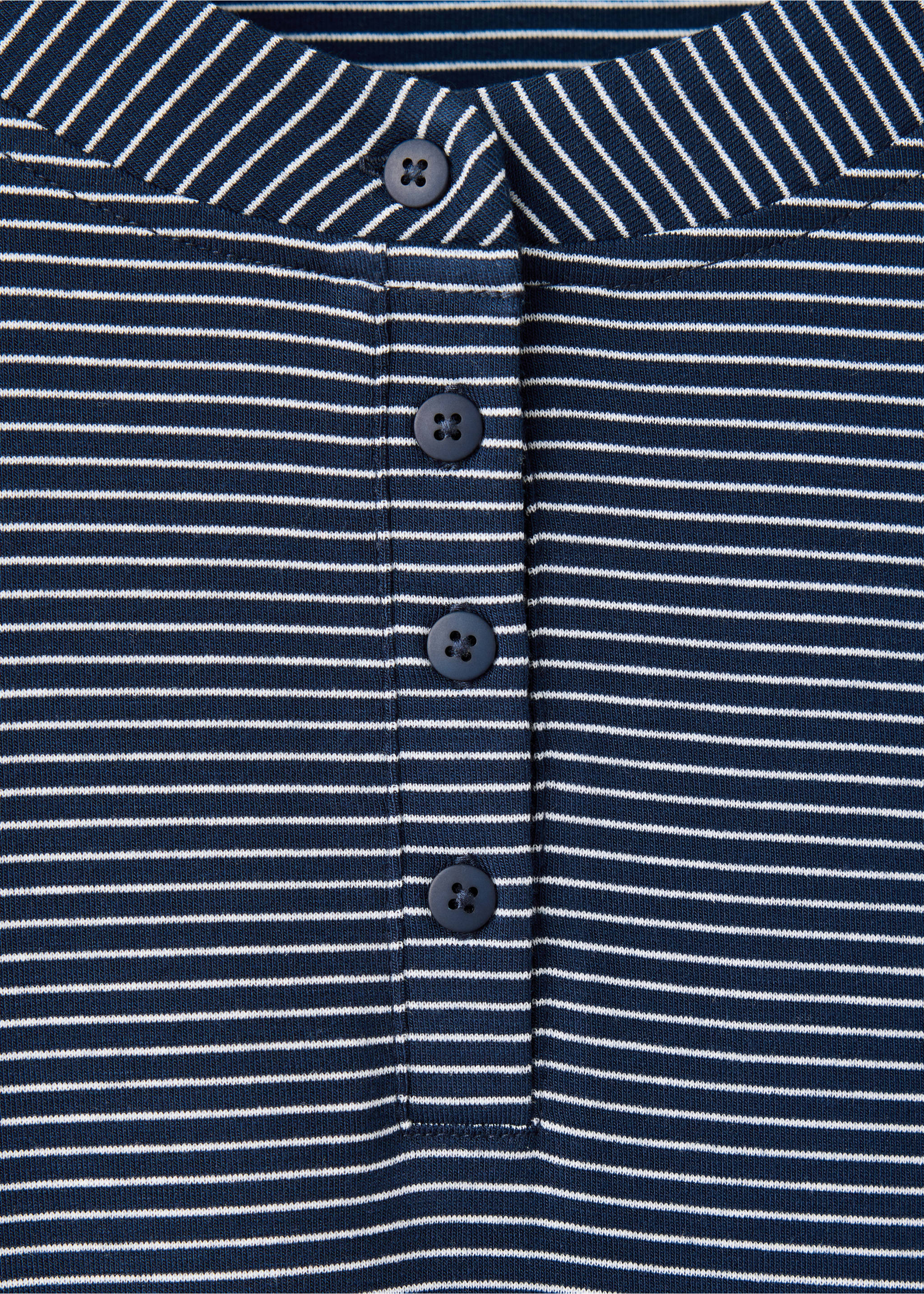 T-shirt de pyjama à rayures avec boutons - Détail de l'article 8, Bleu marine. Ref: 37082939-00.
