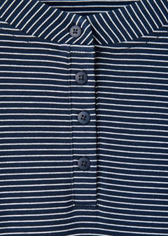 Striped pyjama T-shirt with button detail — Navy 6