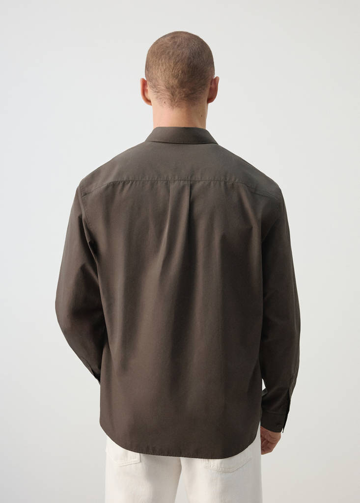 Relaxed fit shirt 100% cotton — Chocolate