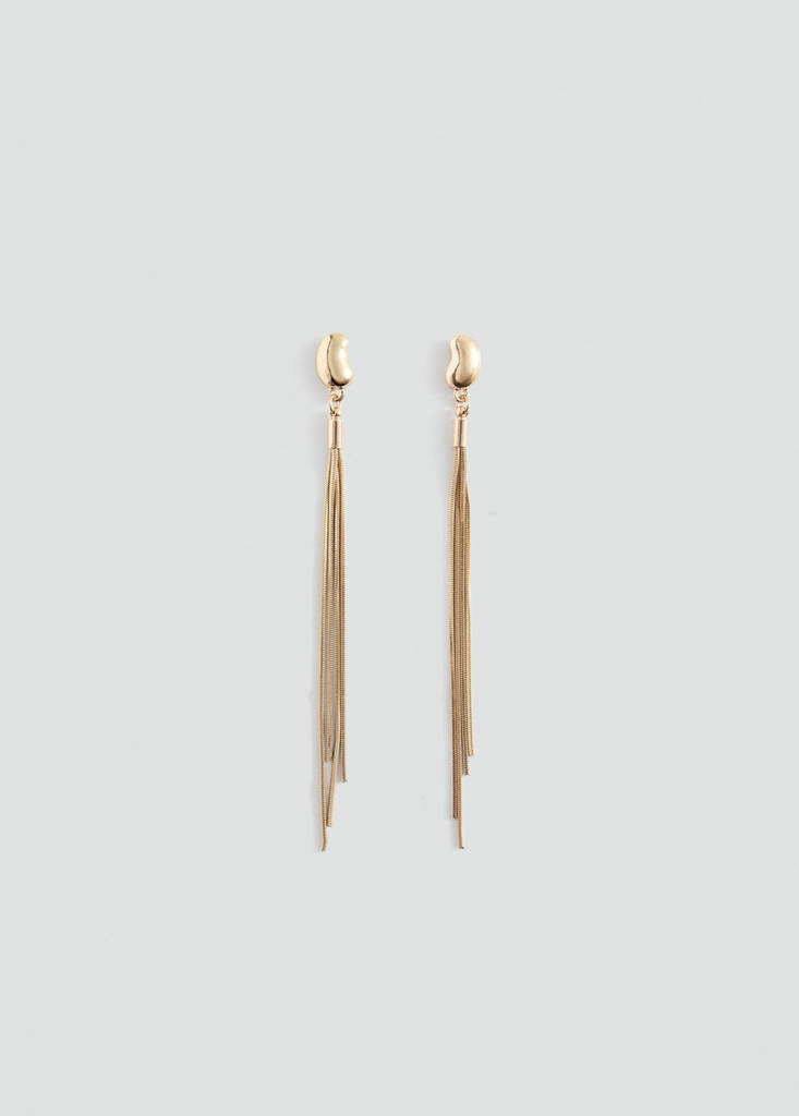 Long cascade-effect earrings — Gold