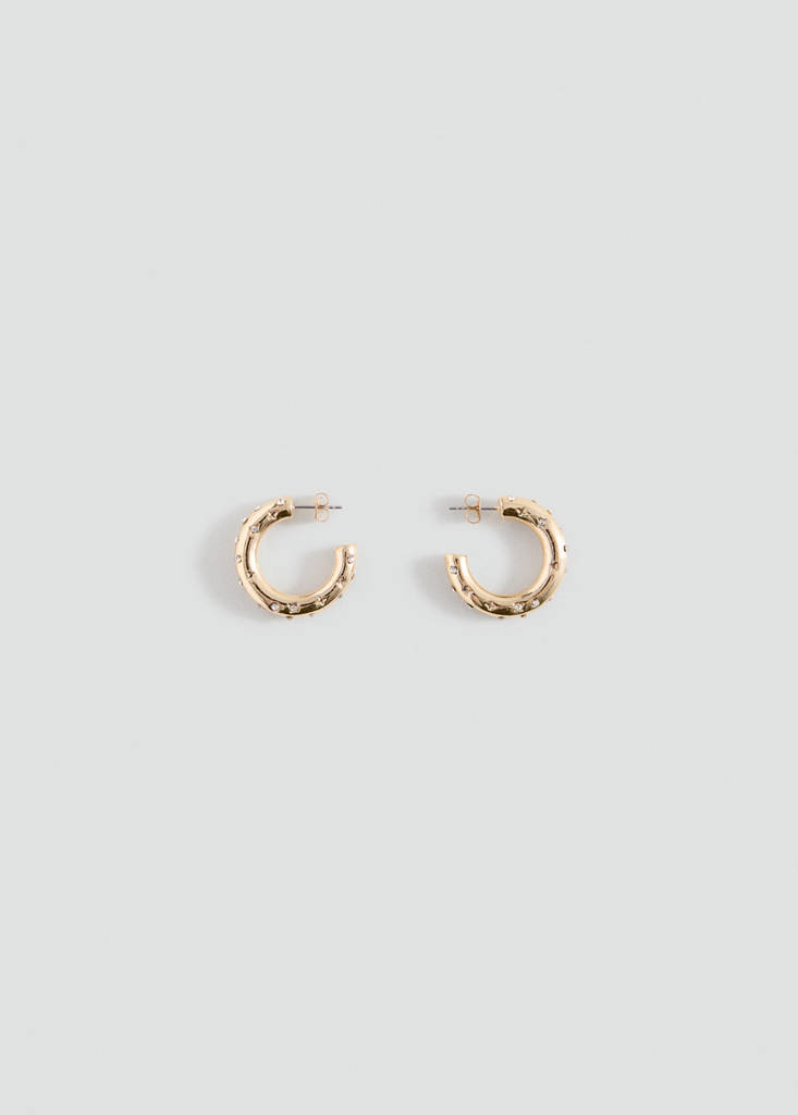 Hoop earrings with crystal details — Gold