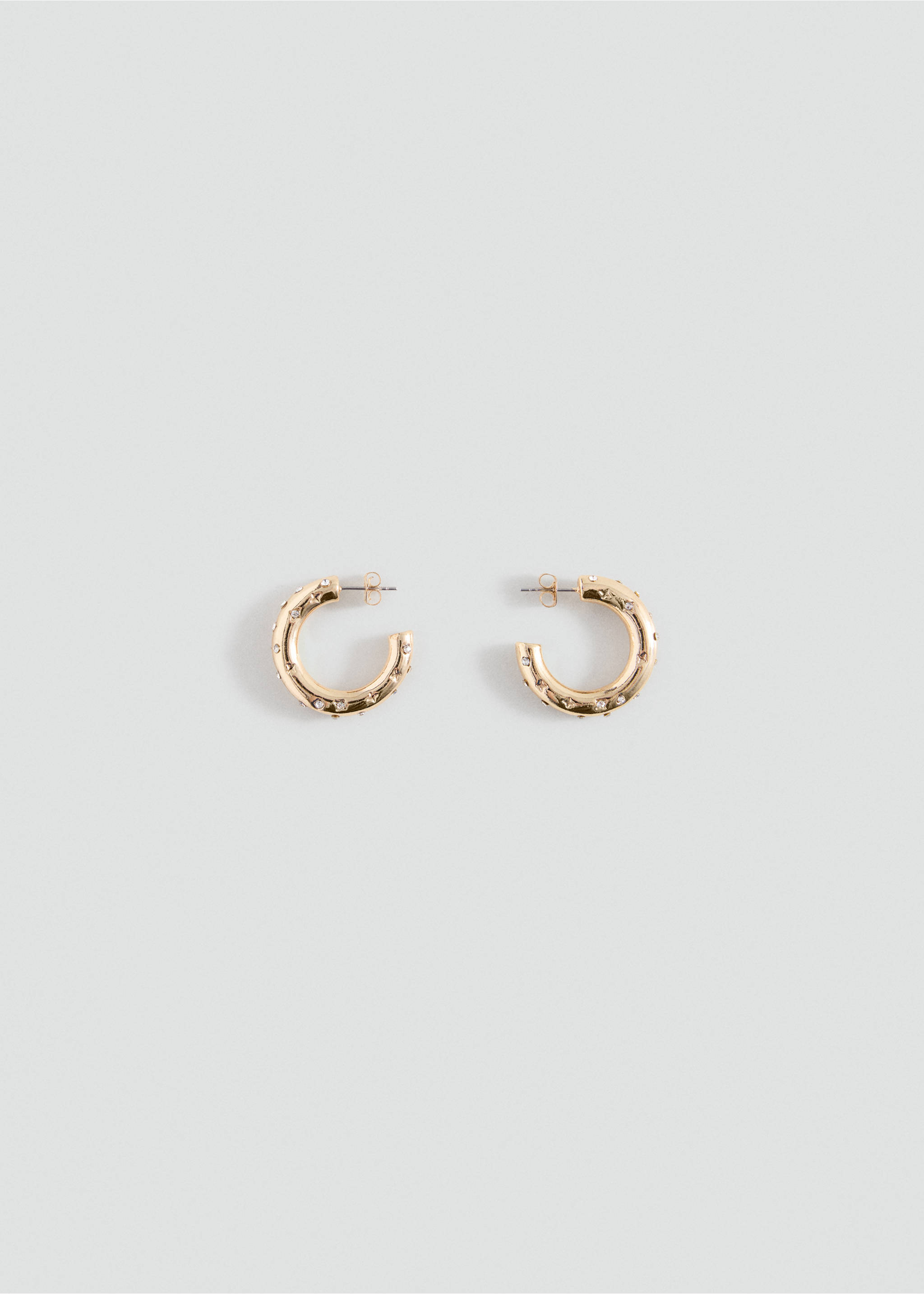 Hoop earrings with crystal details - Article without model, Gold. Ref: 37082951-00.