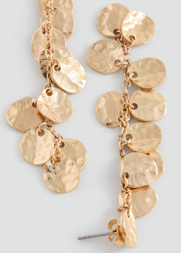 Long beaded earrings — Gold