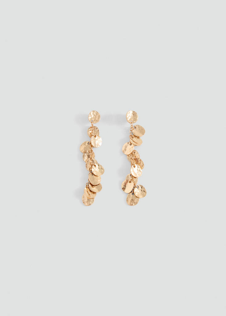 Long beaded earrings — Gold