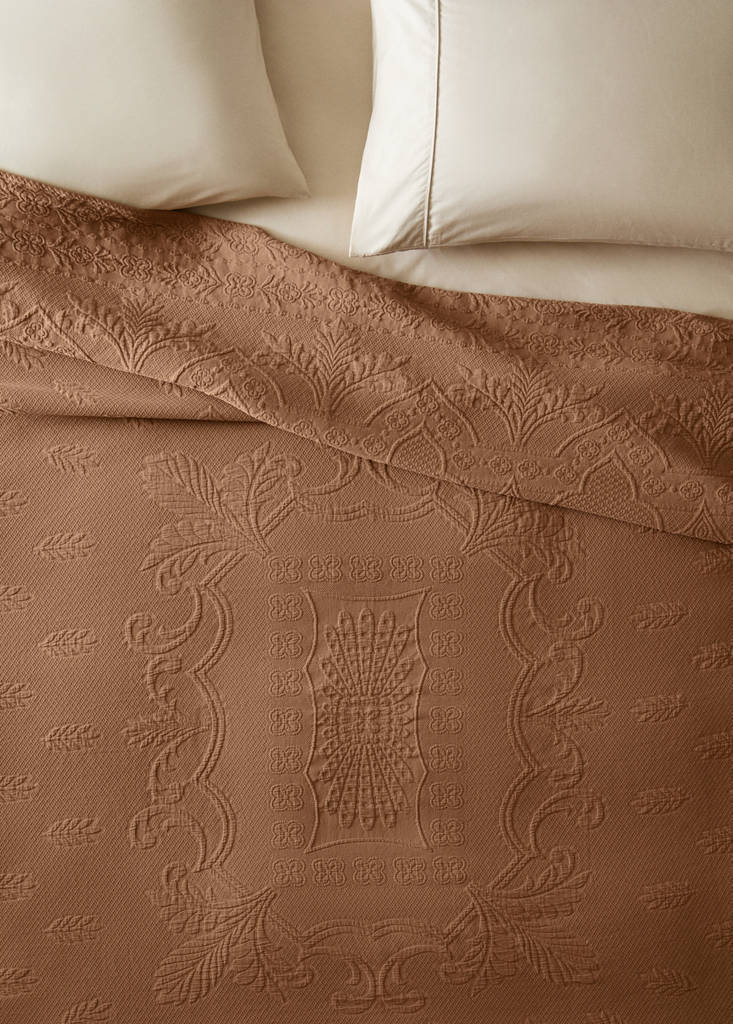 Tagesdecke 100% Baumwolle garment dyed Bett 130/140/150 cm — Karamell