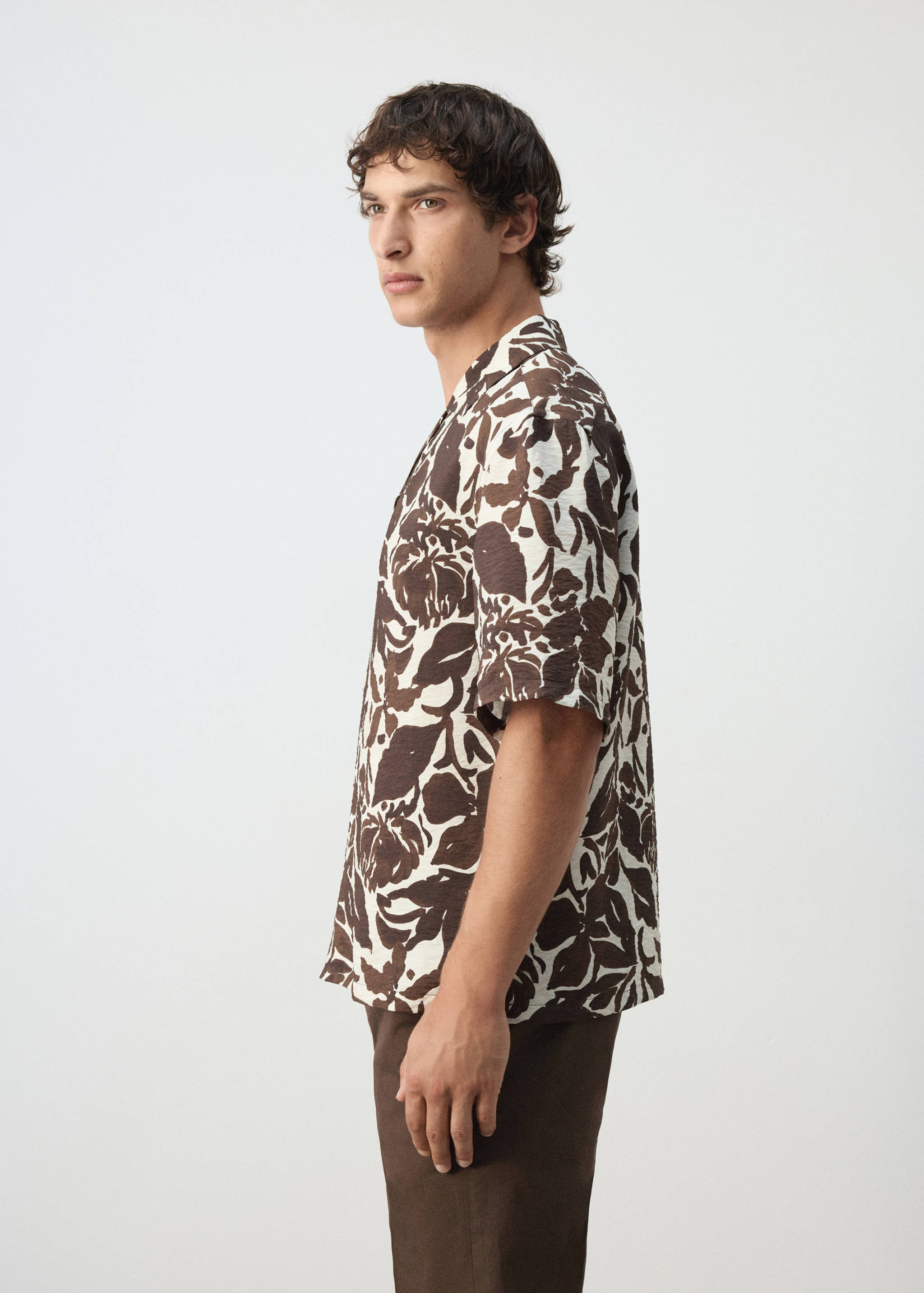 Camisa algodón estampada cuello bowling - Detalle del artículo 2