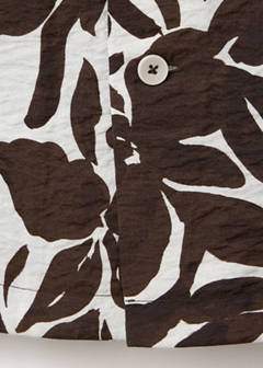 Printed cotton shirt with a bowling collar — Brown 9