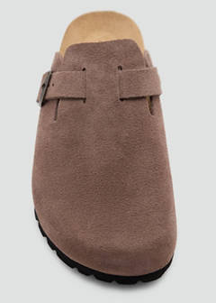 Leather clogs with buckle — Medium Brown 4