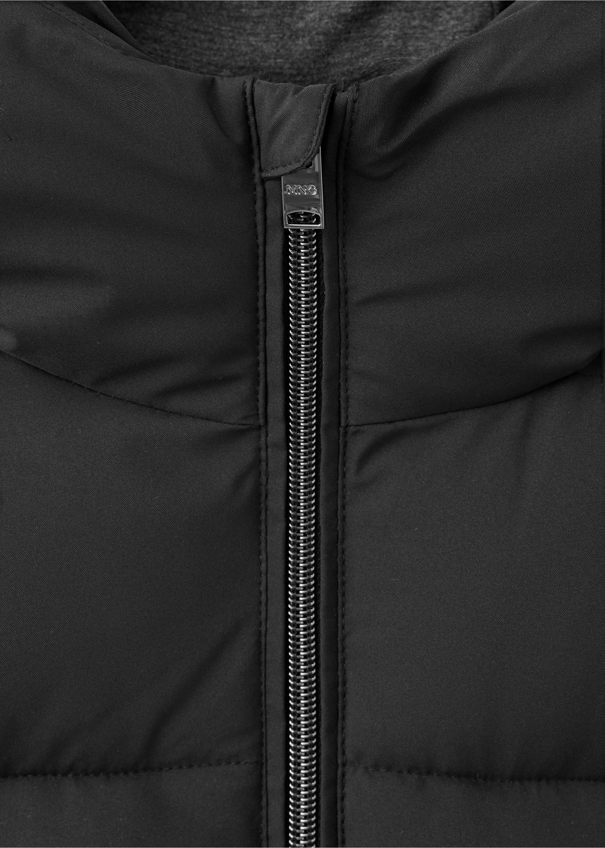 Anorak corto acolchado water repellent - Detalle del artículo 8, Negro. Ref: 37083273-00.