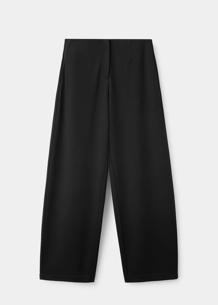 Straight mid-rise trousers — Black