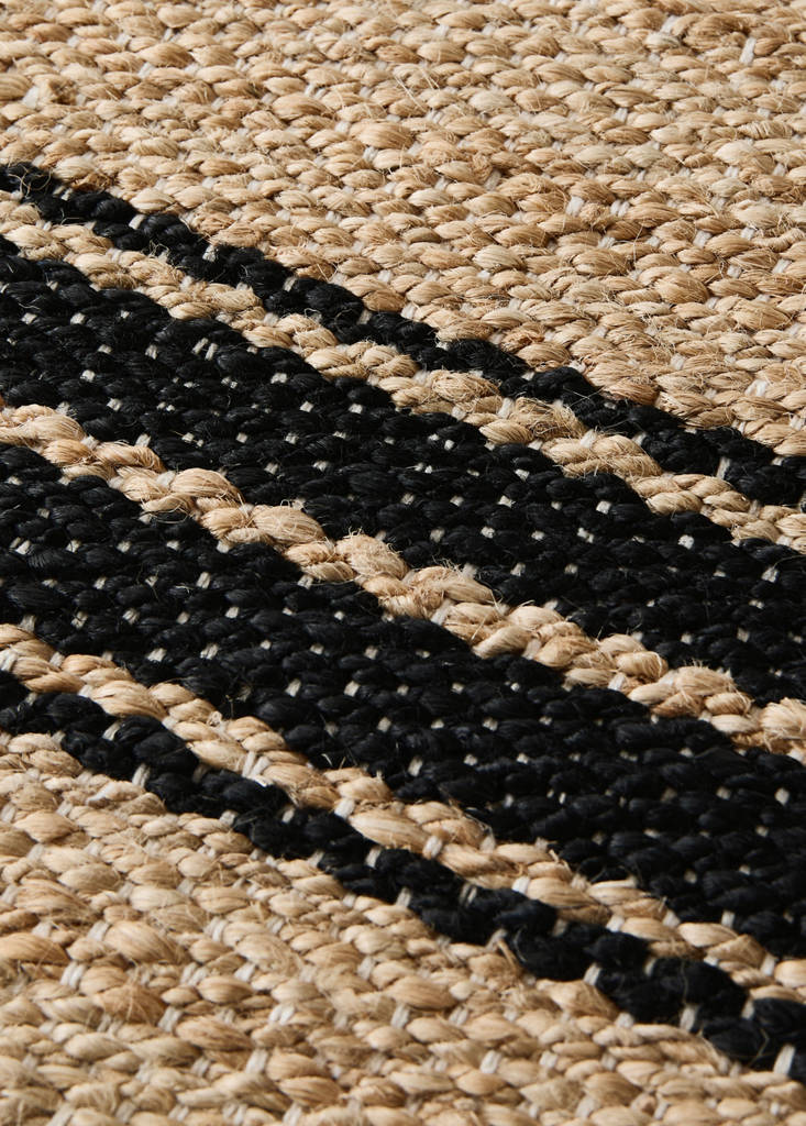 Small striped 100% jute doormat — Beige