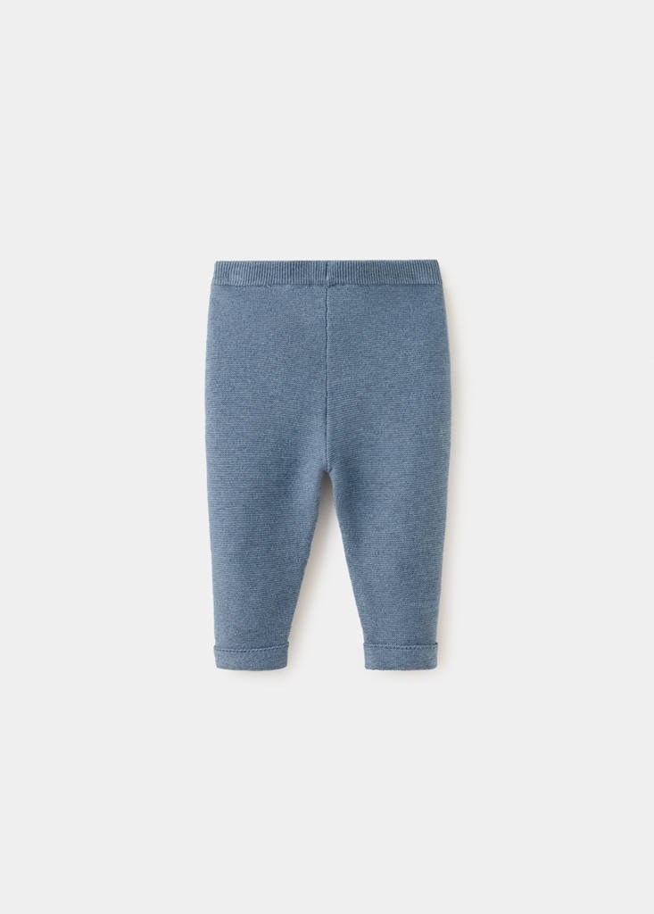 Plain knit leggings — Blue