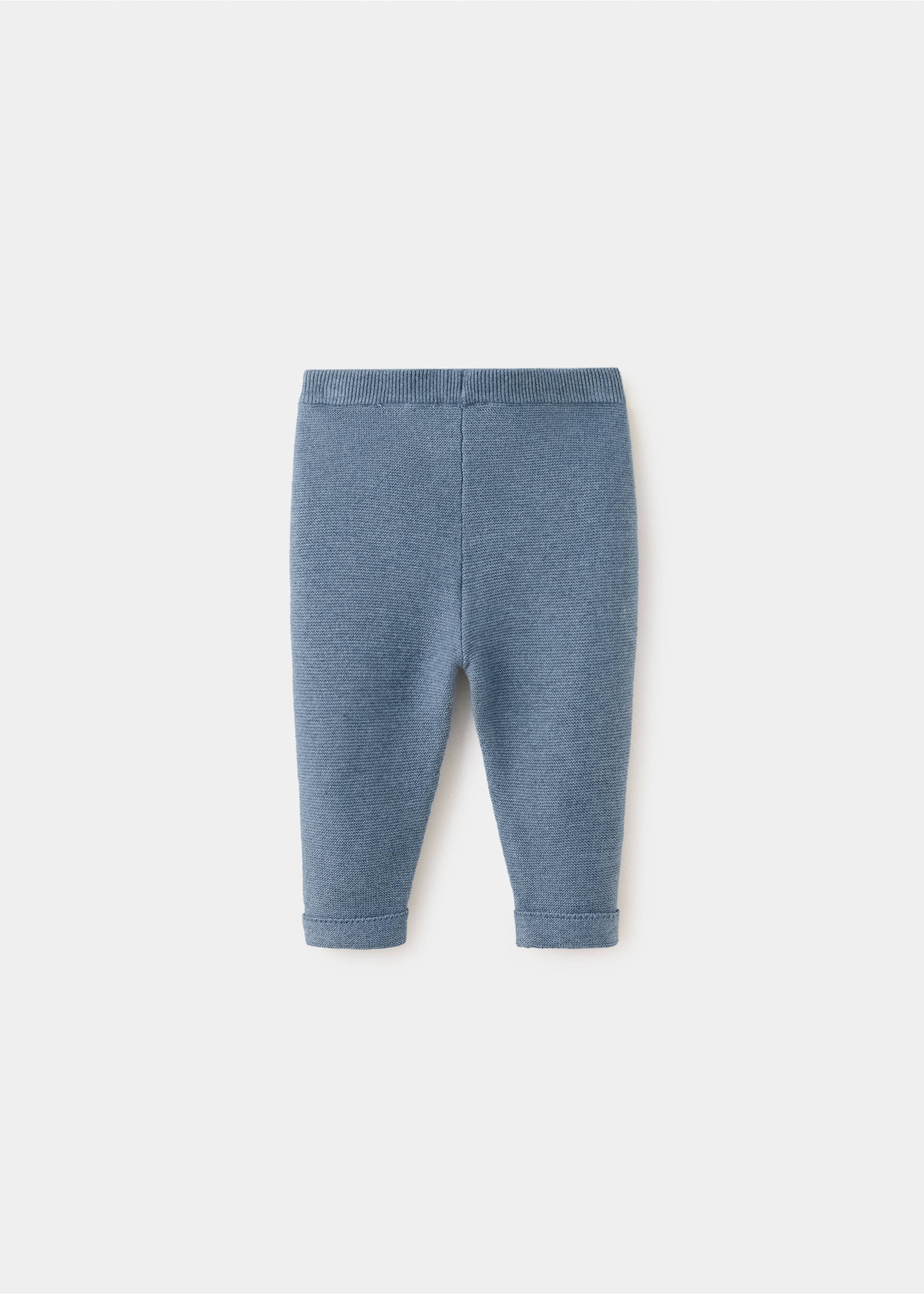 Plain knit leggings - Reverse of the article, Blue. Ref: 37083277-00.