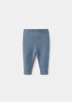 Plain knit leggings — Blue 3
