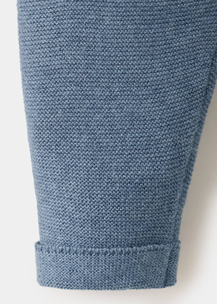 Plain knit leggings — Blue