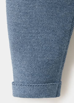 Plain knit leggings — Blue 4
