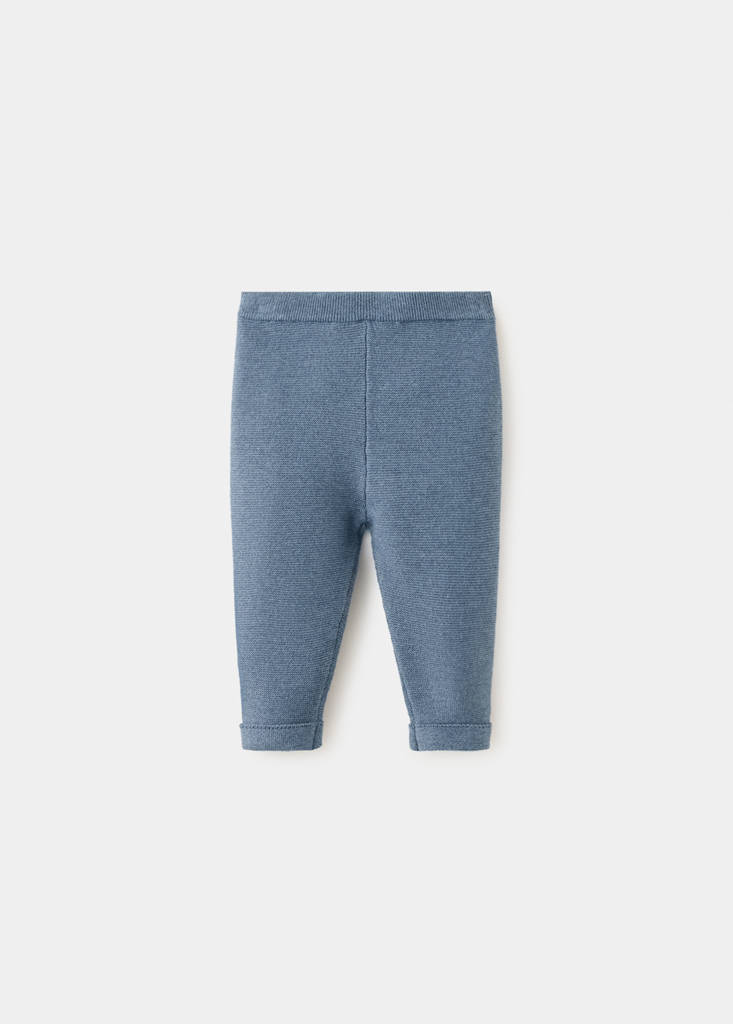 Plain knit leggings — Blue