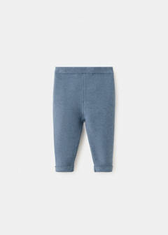 Plain knit leggings — Blue 1