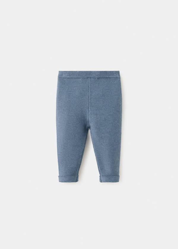 Plain knit leggings — Blue
