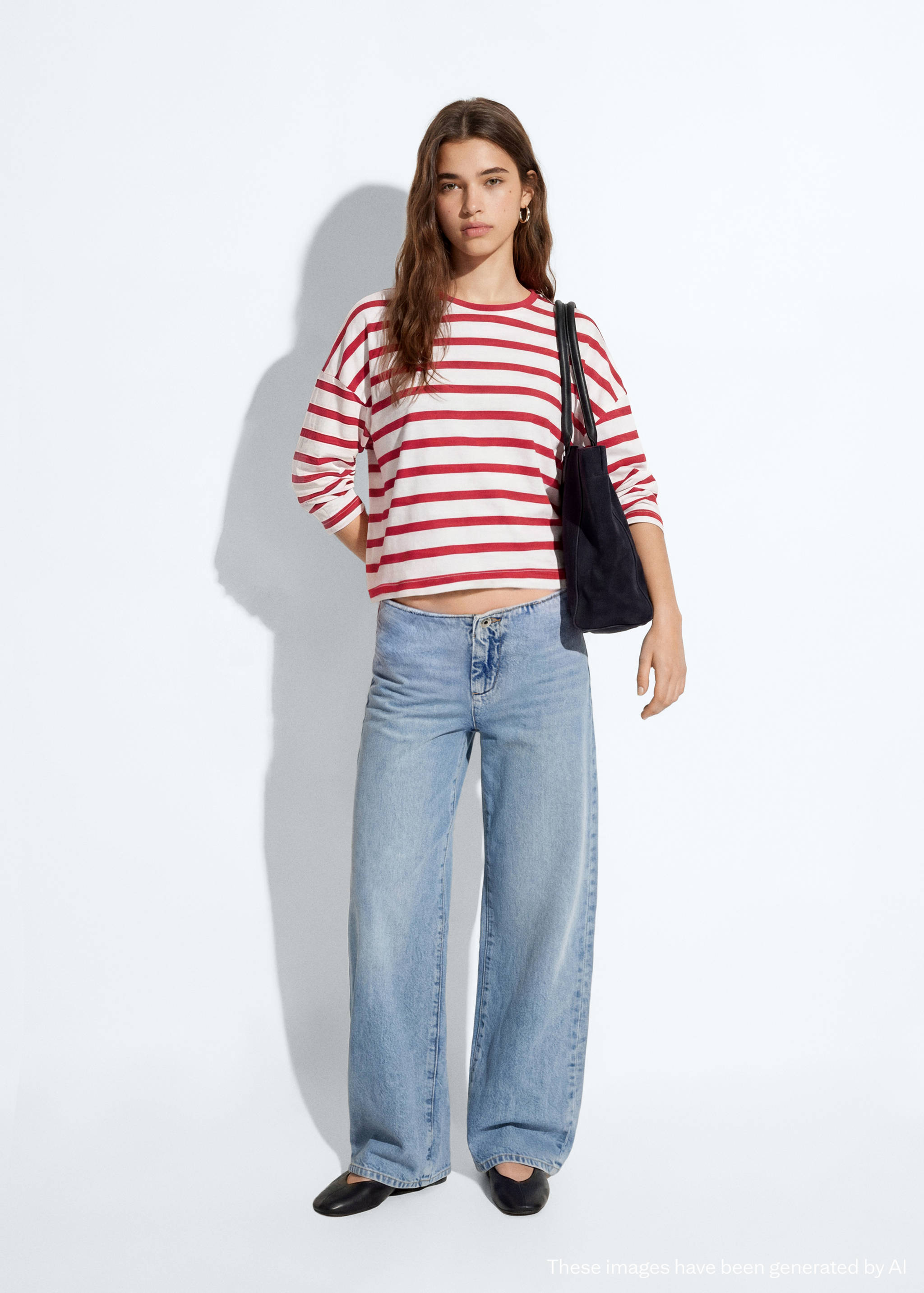 T-shirt 100 % coton rayures - Plan général