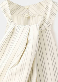 Striped halter-neck jumpsuit — Ecru 6