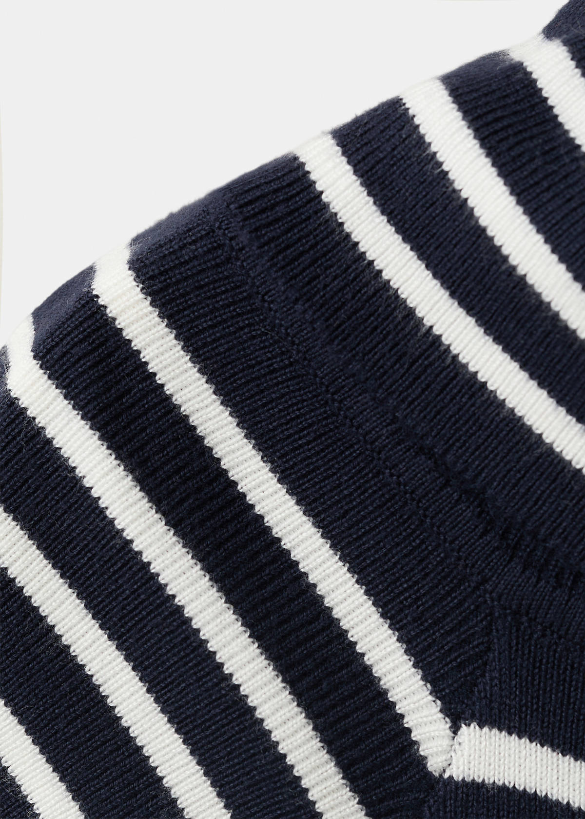 Striped boat-neck top — Navy