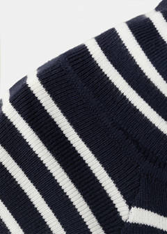 Striped boat-neck top — Navy 6