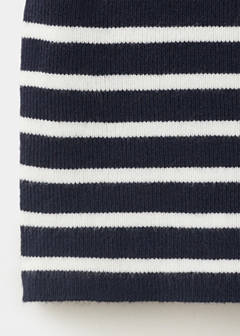 Striped boat-neck top — Navy 7