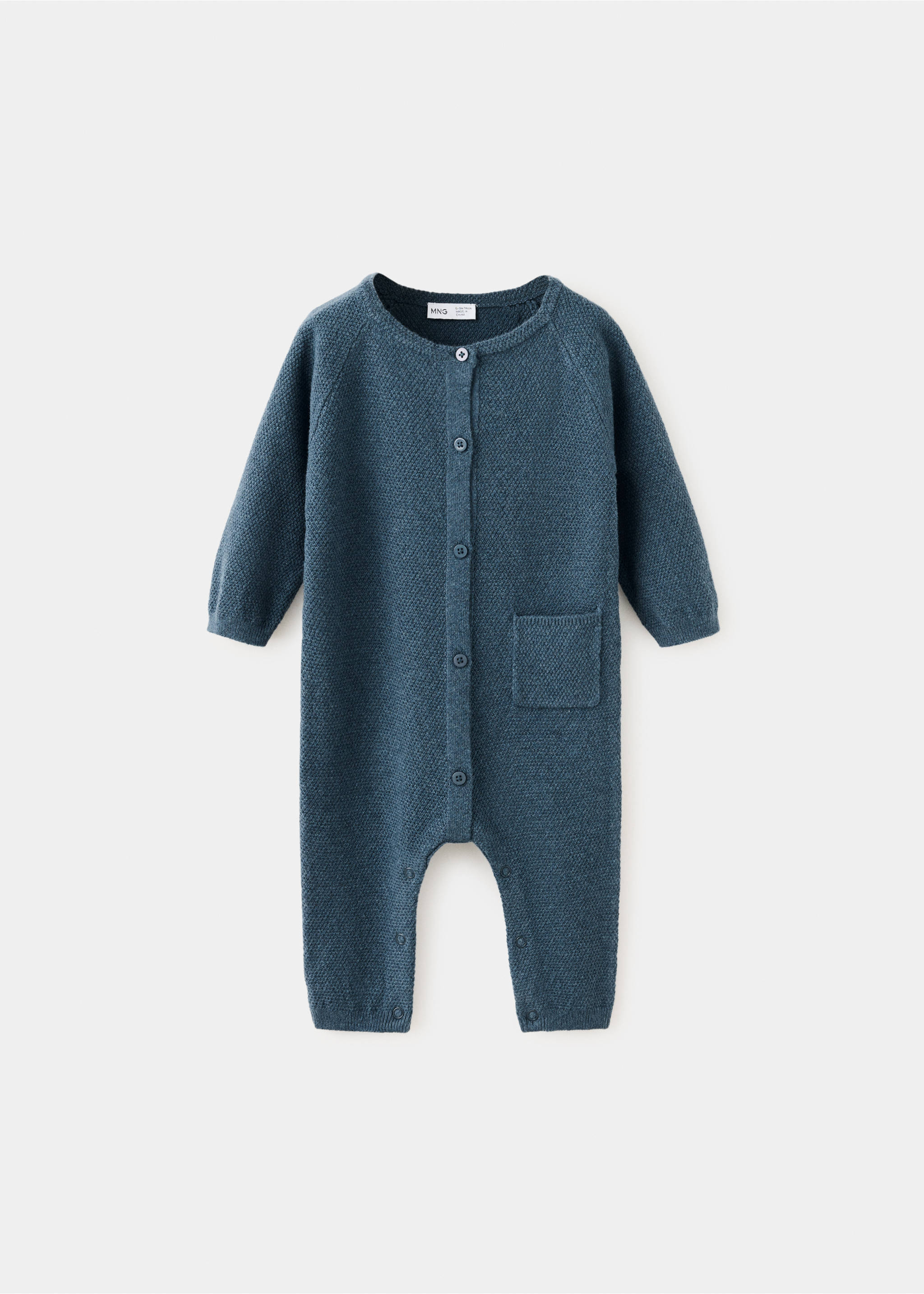 Buttoned long jumpsuit - Article without model, Petrol Blue. Ref: 37083283-00.