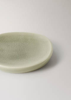 Crackled ceramic soap dish — Pastel Green 3