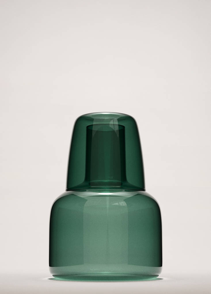 Smoked borosilicate jug — Petrol Blue
