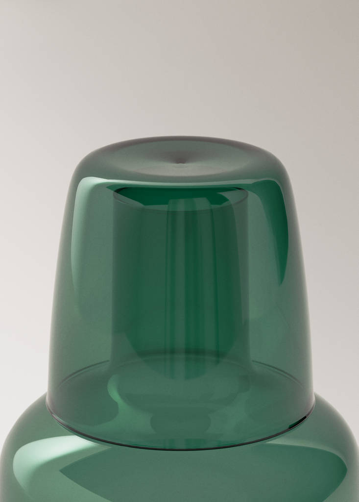 Smoked borosilicate jug — Petrol Blue