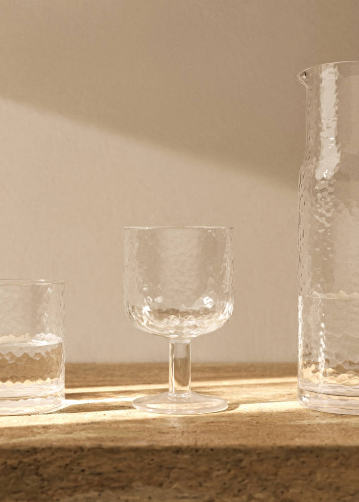 Hammered stem glass — Off White