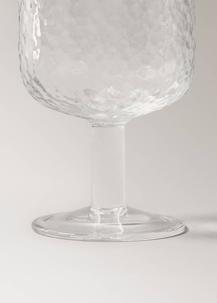 Hammered stem glass — Off White