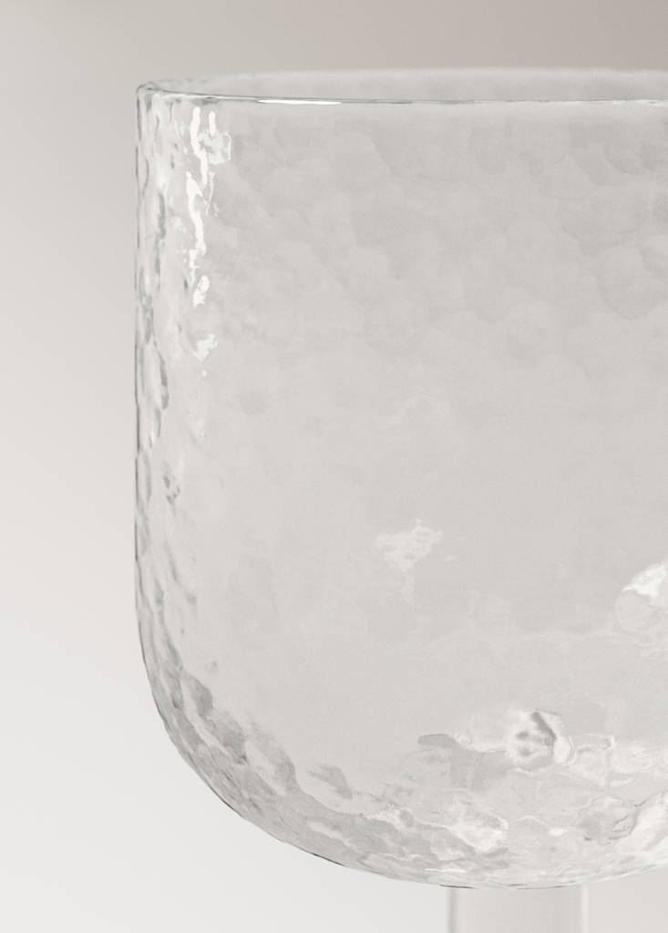 Hammered stem glass — Off White