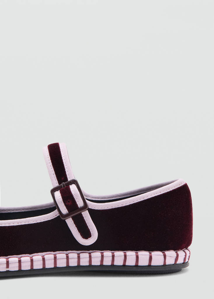 Two-tone buckle ballerinas — Burgundy