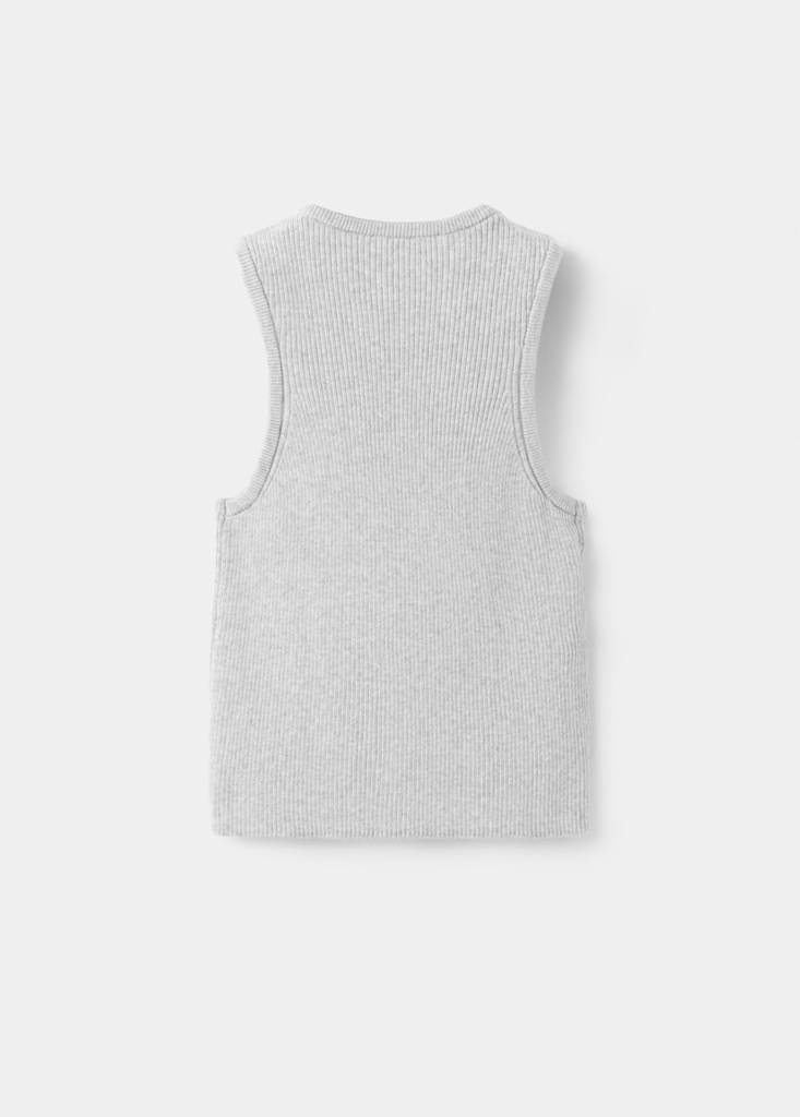 Ribbed knit top — Light Heather Grey