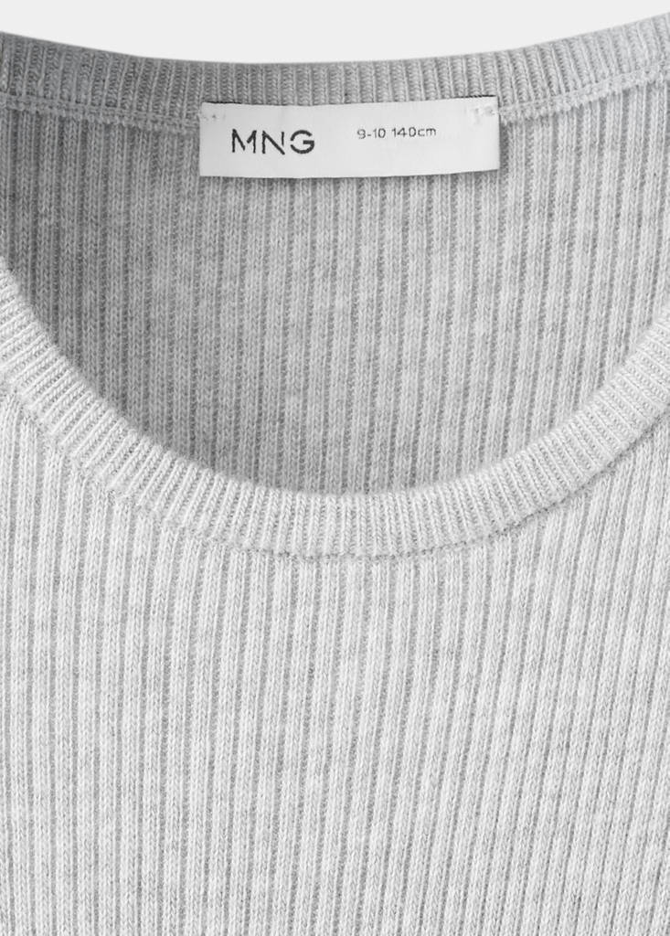 Ribbed knit top — Light Heather Grey