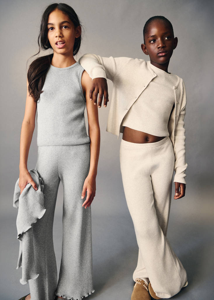 Ribbed knit top — Light Heather Grey