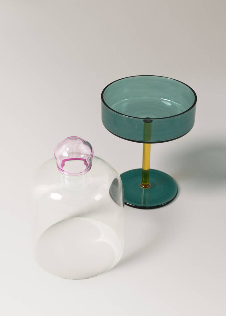 Two-tone borosilicate pie dish — Petrol Blue