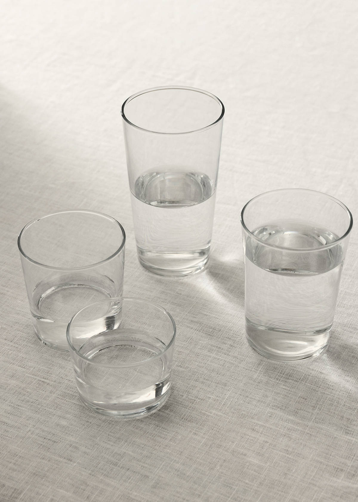 Plain smooth glass vase L — Ice Grey