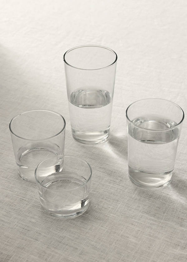 Plain smooth glass vase L — Ice Grey