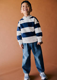 Relaxed fit striped sweatshirt — White 2