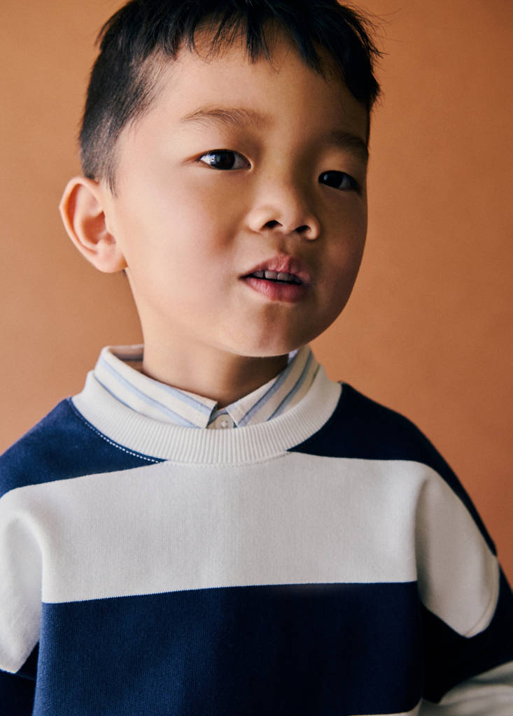 Relaxed fit striped sweatshirt — White