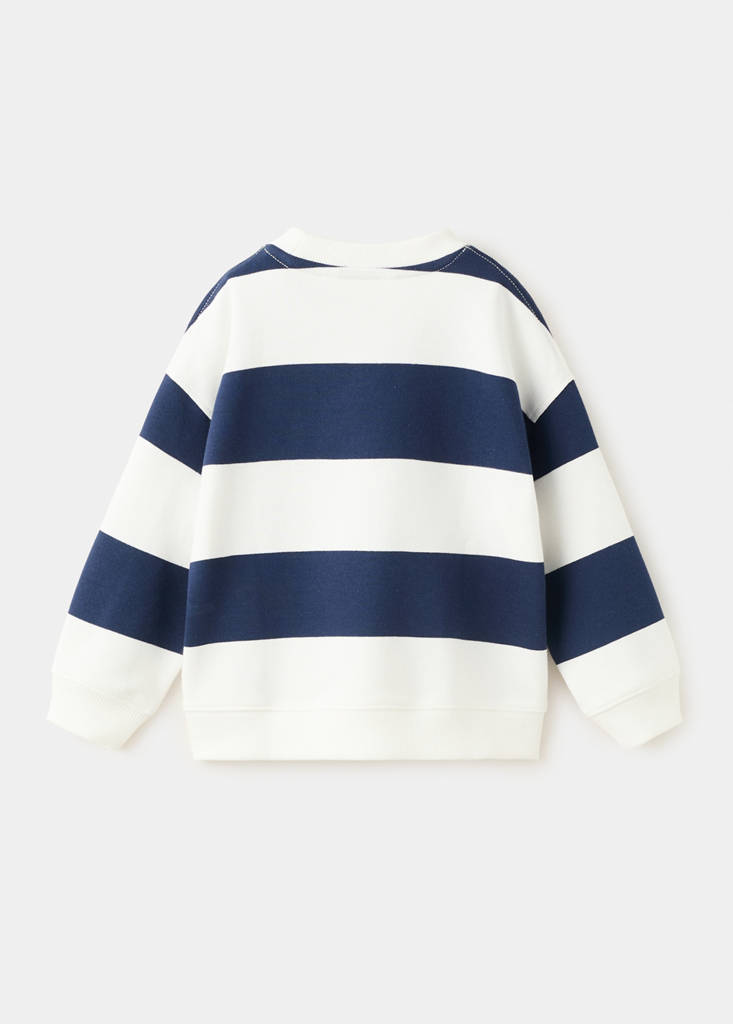 Relaxed fit striped sweatshirt — White