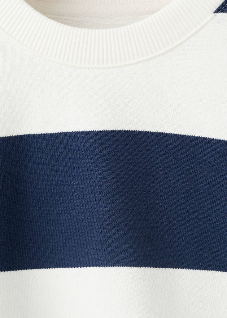 Relaxed fit striped sweatshirt — White