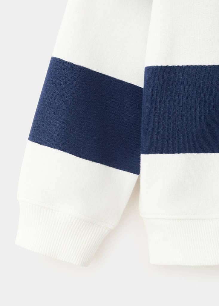 Relaxed fit striped sweatshirt — White